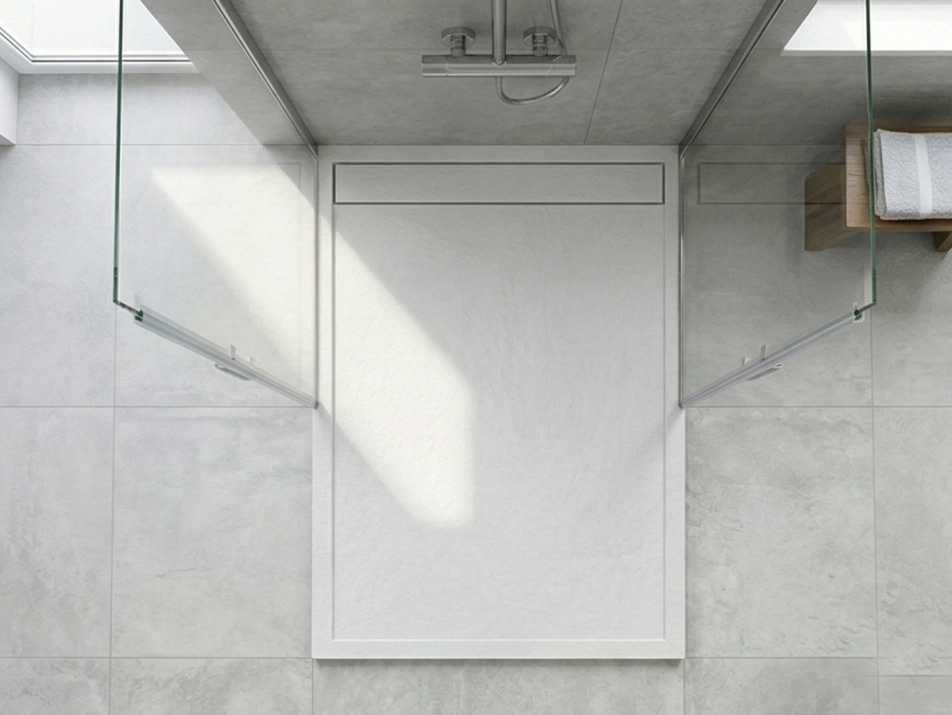 Base de Duche - Tecnorei - Resistente a bactérias e fungos, 100% Prova de água, Resistente a manchas, Peso 35 Kg/m2, Classe 3 Anti-derrapante, Fácil limpeza, Resistente ao impacto, Duradouro, Espessura extraplana (3 cm), Instalação à face.