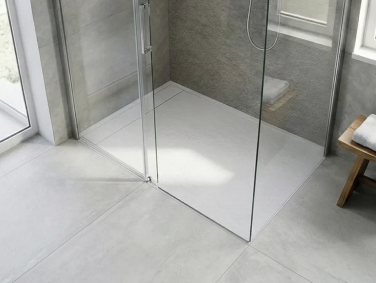 Base de Duche Rectangular de Resina (Textura Pedra)