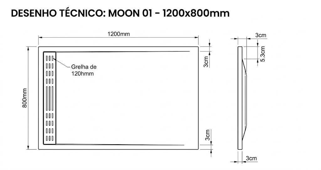 Base de Duche Rectangular de Resina (Textura Pedra) - Image 9