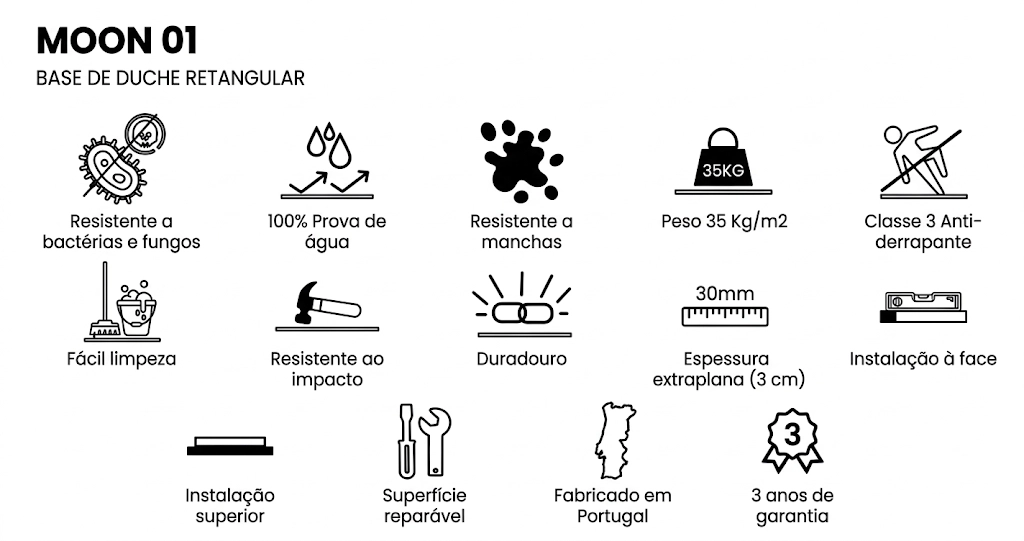 Base de Duche Rectangular de Resina (Textura Pedra) - Image 8